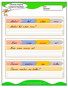 u sesi Grubu Çalışma Sayfaları